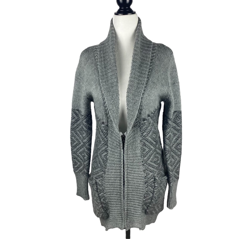Monk & Lou Shawl Collar Alpaca Mix Cardigan with Zipper Size XS
